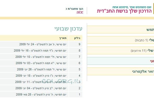 מעכשיו: המייל השבועי זמין עבורכם ב