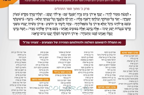 אומרים תהילים לרפואת החיילים הפצועים: רשימה מעודכנת 