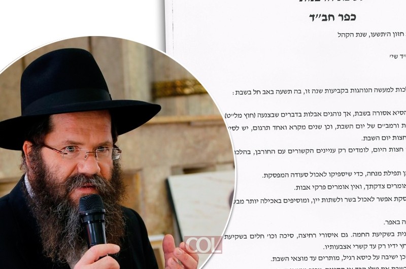 מכתב הרב אשכנזי: קיצור הלכות לט' באב שחל בשבת