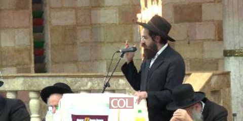הרב דמיכובסקי נואם בכנס הארצי השנתי של חסידי חבד