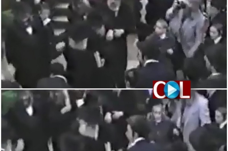 תיעוד מדהים: ביציאה מהתפילה, הרבי נעצר ורוקד מול השליח
