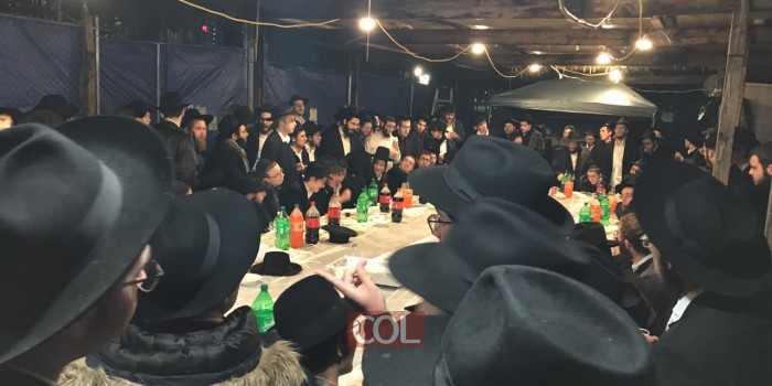 התוועדות חול המועד בחצרות קודשנו עם הרב חיים שפירא, מנהל רוחני בישיבת 'תומכי תמימים'מוריסטאון 