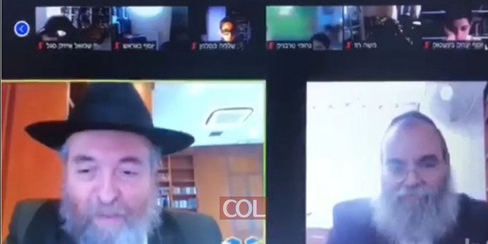 השליח שלום גרינברג משנחאי יחד עם המחנך הוותיק הרב מוטי שיינר בכינוס הכנה לראש השנה ב'חיידר נט' שע