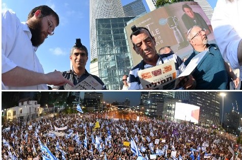 המונים הניחו תפילין בדוכנים של חב