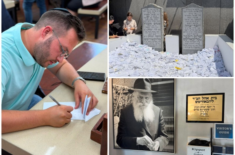 התרגש: הצלם ואושיית המדיה החברתית שלומי כהן המבקר בימים אלו בארצות הברית, הגיע ל'אוהל' הקדוש של הרבי בניו יורק לשאת תפילה להצלחה